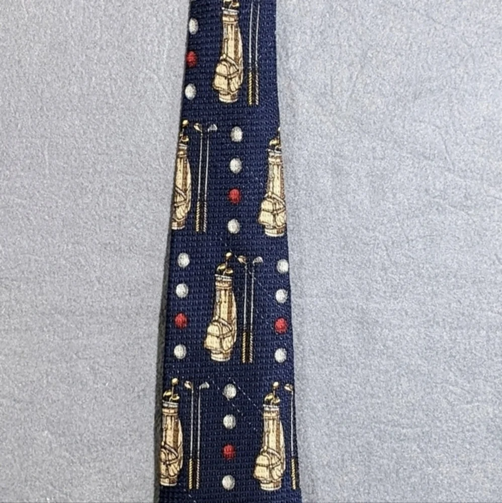 Golf‎ Neck Tie Spencer & Lowe imported silk blue